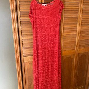 Orange Cleo Lace Maxi Dress